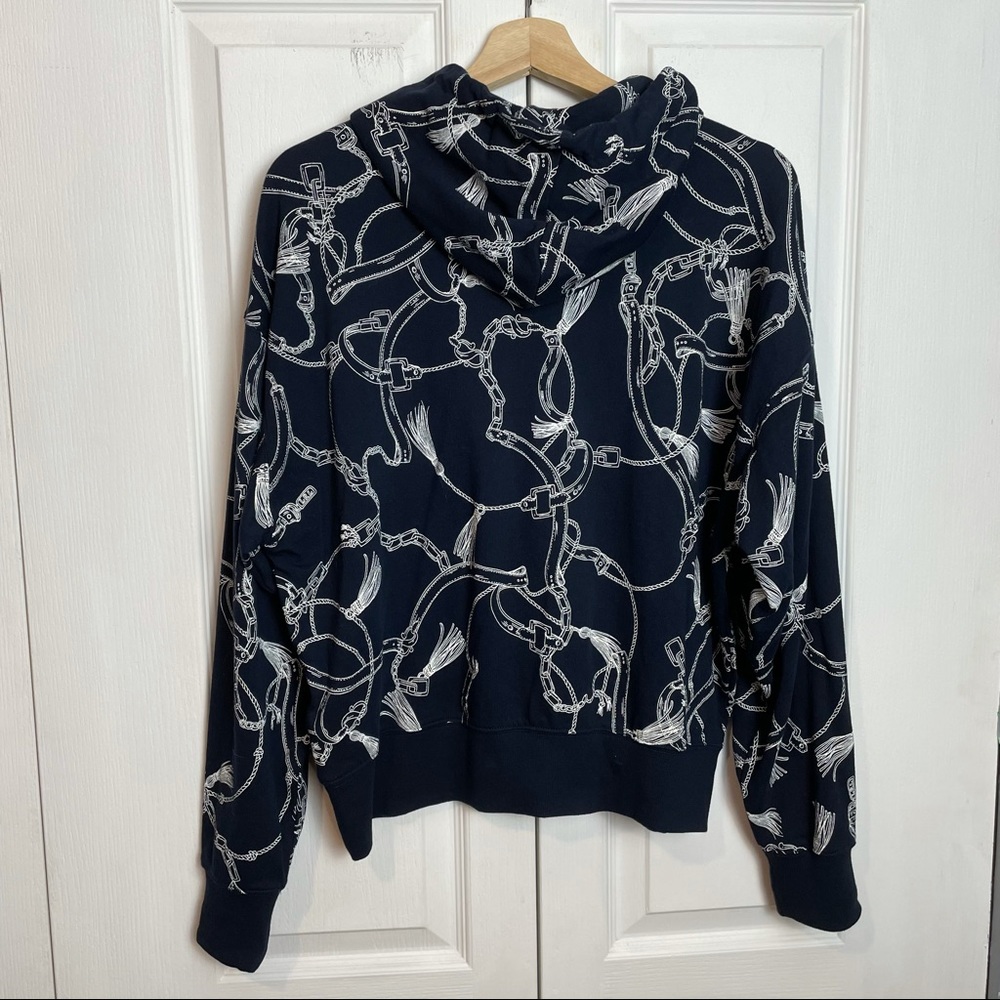 Navy Chain Equestruan Print Women's Hoodie